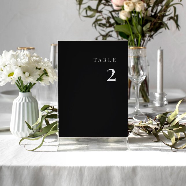 Simple minimalist wedding black table number (Creator Uploaded)