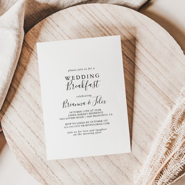 Simple Minimalist Wedding Breakfast Invitation (Creator Uploaded)