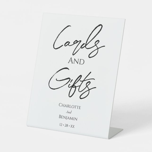 Simple Minimalist Wedding Cards and Gifts Sign