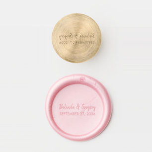 Simple Minimalist Wedding Couple Names & Date Wax Seal Stamp