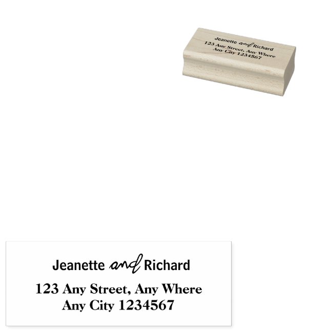 Simple Minimalist Wedding Couple  Rubber Stamp (Stamped)