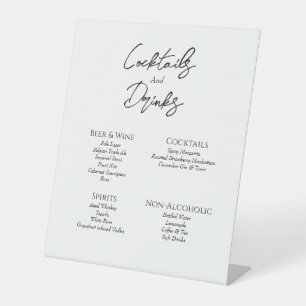 Simple Minimalist Wedding Drinks Bar Sign
