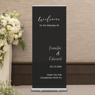 Simple Minimalist Wedding Engagement Event Retractable Banner
