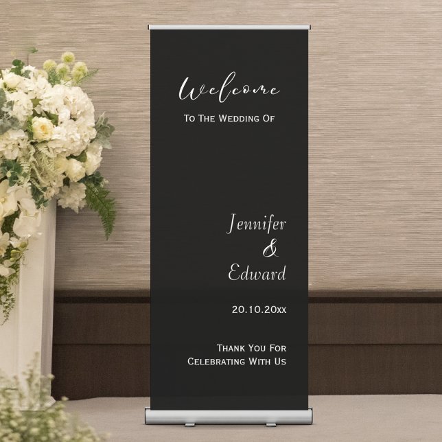 Simple Minimalist Wedding Engagement Event Retractable Banner (Creator Uploaded)