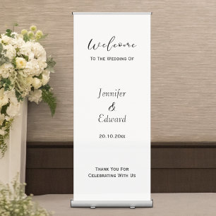 Simple Minimalist Wedding Engagement Event Retractable Banner