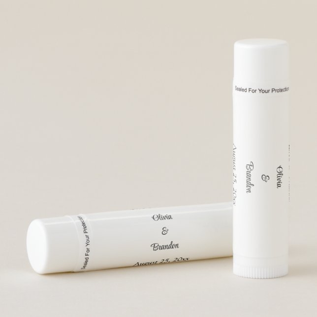 Simple Minimalist Wedding Favor Lip Balm (Front)