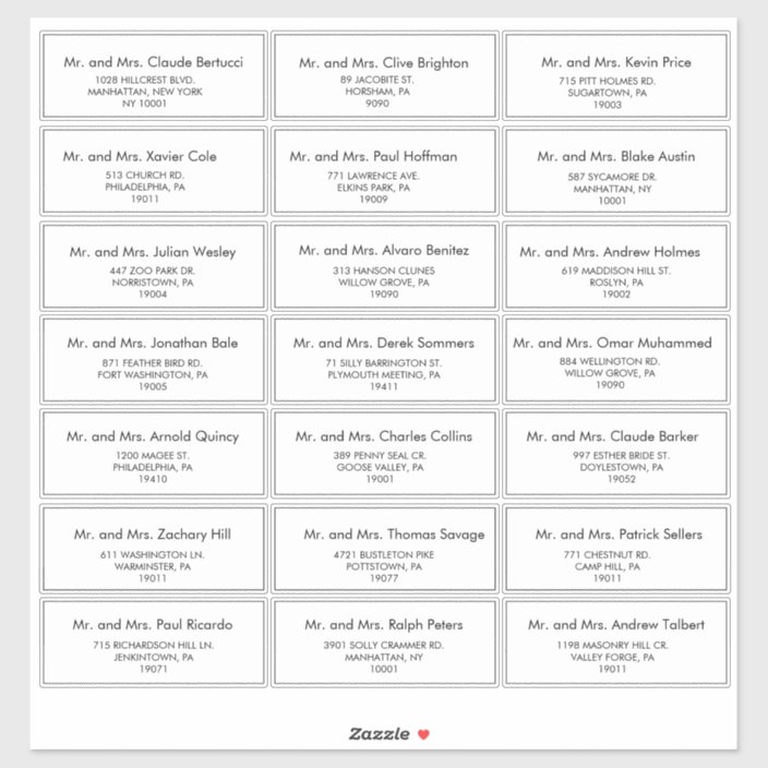 Simple Minimalist Wedding Guest Address Label | Zazzle