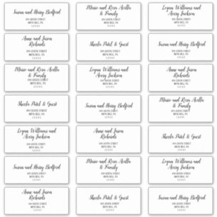 Simple Minimalist Wedding Guest Address Labels