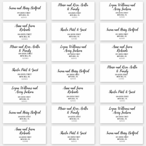 Simple Minimalist Wedding Guest Address Labels