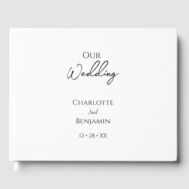 Simple Minimalist Wedding Guest Book (Front)