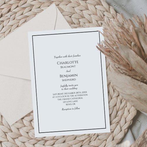 Simple Minimalist Wedding Invitation