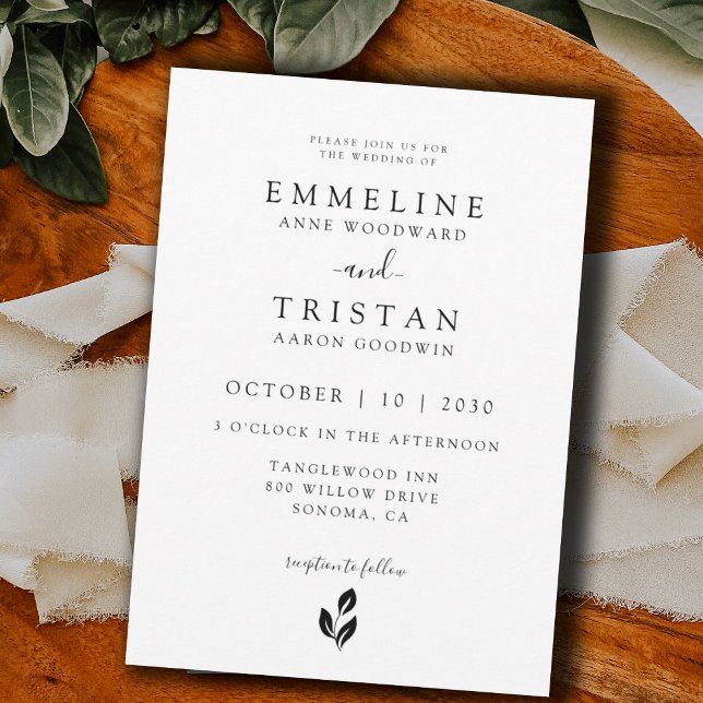 Simple Minimalist Wedding Invitation (Creator Uploaded)