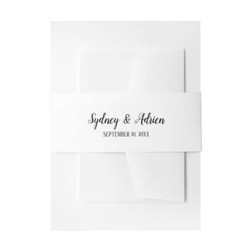 Simple Minimalist Wedding Invitation Belly Band