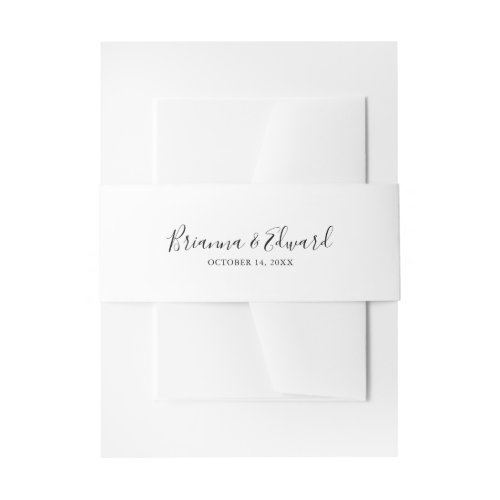 Simple minimalist Wedding Invitation Invitation Belly Band