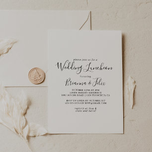 Simple Minimalist Wedding Luncheon Bridal Shower Invitation