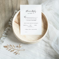 Simple Minimalist Wedding Menu Choice RSVP