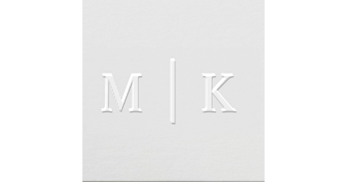 Simple Minimalist Wedding Monogram Envelope Embosser