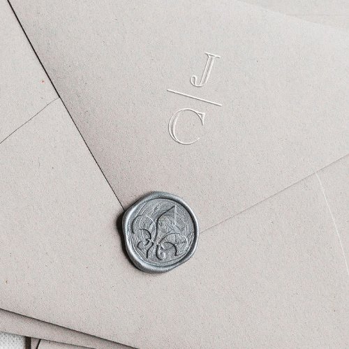 Simple Minimalist Wedding Monogram Envelope Embosser
