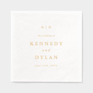 Simple Minimalist Wedding Monogram Foil Napkins
