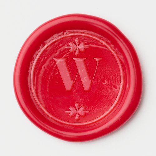 Simple Minimalist Wedding Monogram Initial Red  Wax Seal Sticker