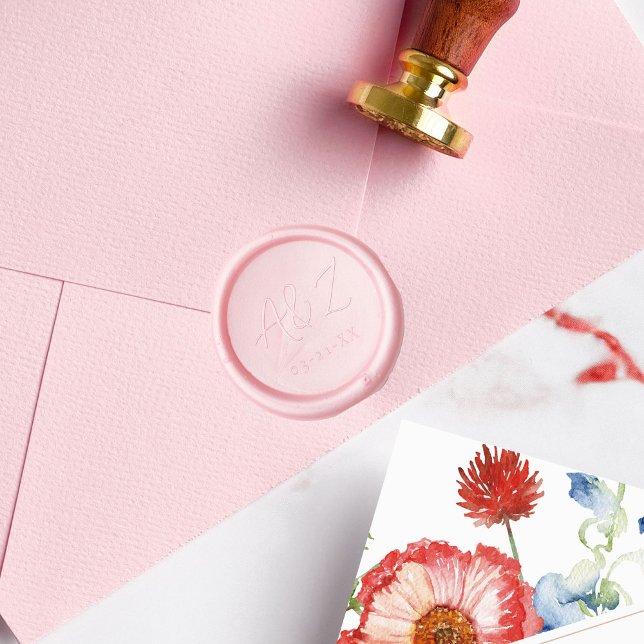Simple Minimalist Wedding o Party Monogram 3 Wax Seal Stamp (Creator Uploaded)
