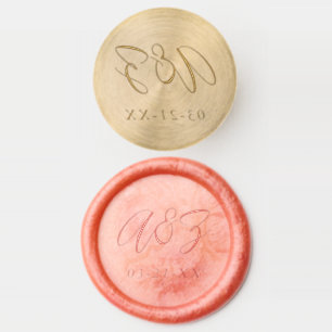 Simple Minimalist Wedding o Party Monogram 4 Wax Seal Stamp