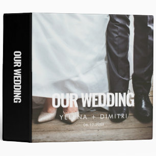 Simple minimalist wedding photo album binder