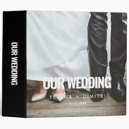 Simple minimalist wedding photo album binder