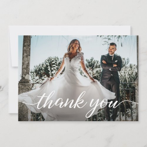 Simple Minimalist Wedding Photo Thank You