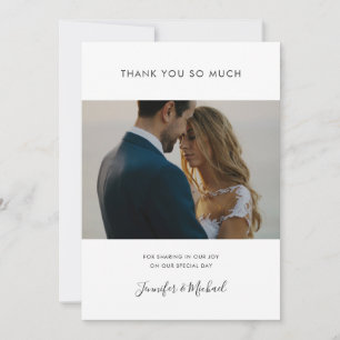 Simple Minimalist Wedding Photo Thank You Card