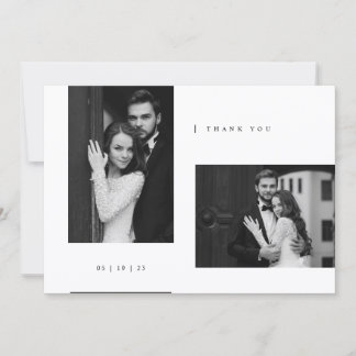 Simple Minimalist Wedding Photo Thank You Card