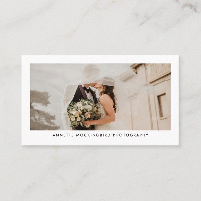 Simple Minimalist Wedding Photography Business Card (Front)