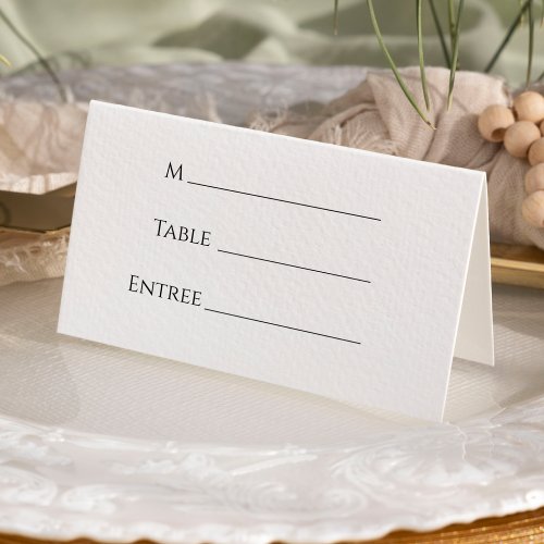 Simple Minimalist Wedding Place Card