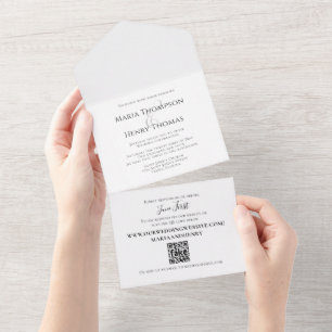 Simple Minimalist Wedding QR Code RSVP Website All In One Invitation