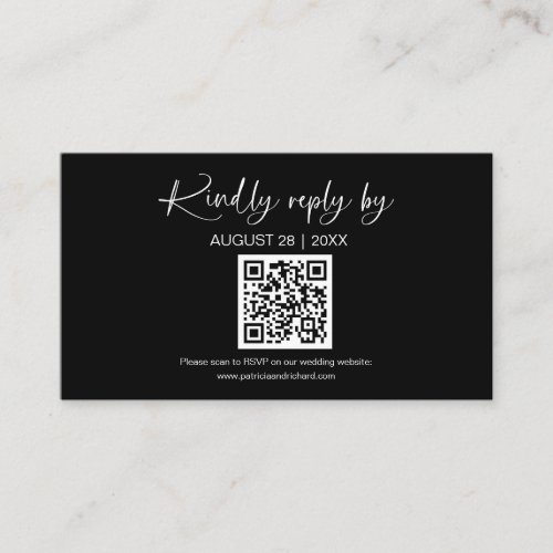 Simple Minimalist Wedding QR Online RSVP Cards