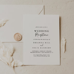 Simple Minimalist Wedding Reception Invitation