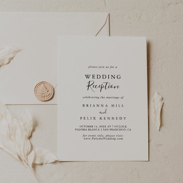 Simple Minimalist Wedding Reception Invitation (Creator Uploaded)
