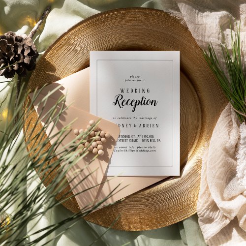 Simple Minimalist Wedding Reception Only Frame Invitation