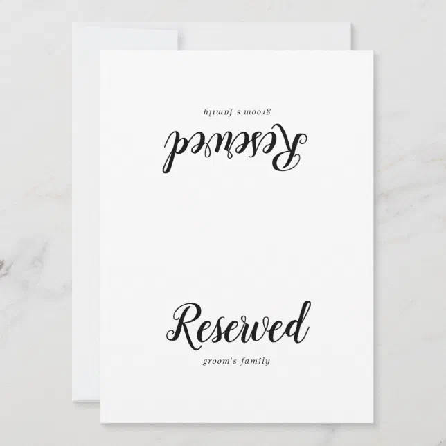 Simple Reserved. Sign Simple Minimalist Wedding Reserved Sign | Zazzle