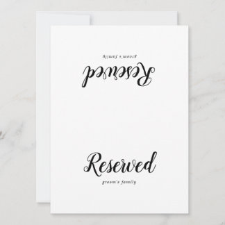 Simple Minimalist Wedding Reserved Sign