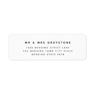 Simple Minimalist Wedding Return Address Label