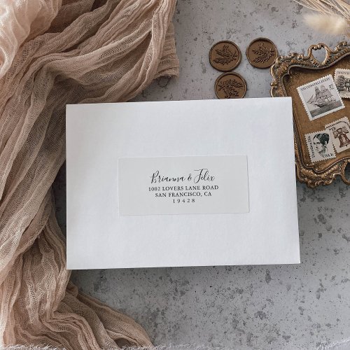 Simple Minimalist Wedding RSVP Address Label