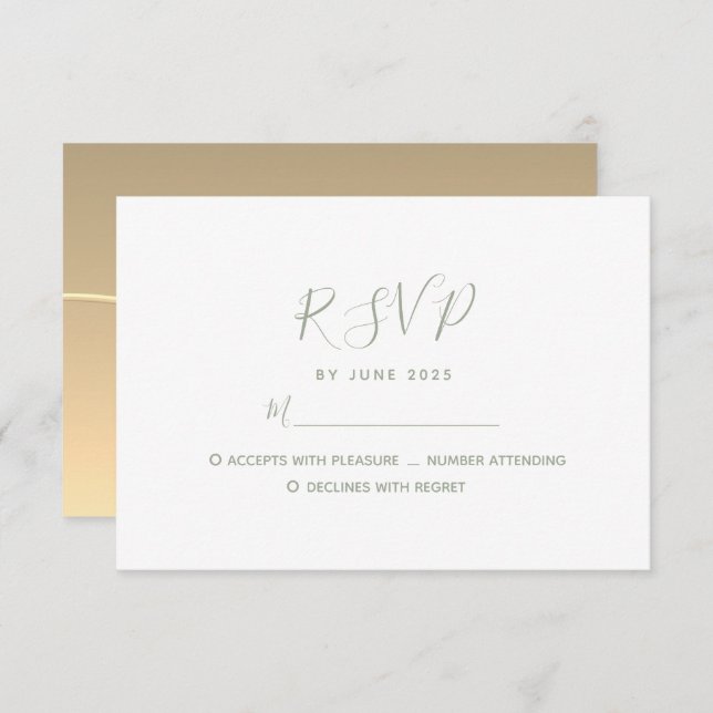 Simple Minimalist Wedding RSVP Card (Front/Back)