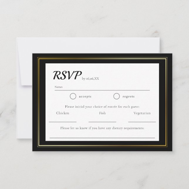 Simple Minimalist Wedding RSVP Card (Front)