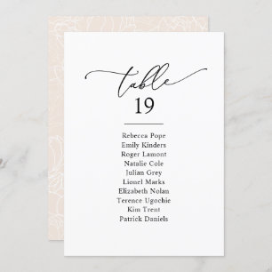 Simple Minimalist Wedding Seating Chart Cards