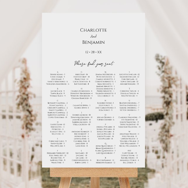 Simple Minimalist Wedding Seating Chart Sign (Creator Uploaded)