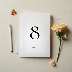 Simple Minimalist Wedding Table Number