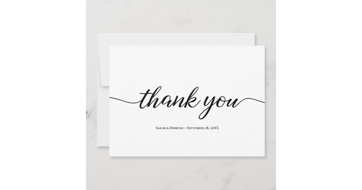 Simple Minimalist Wedding Thank You | Zazzle