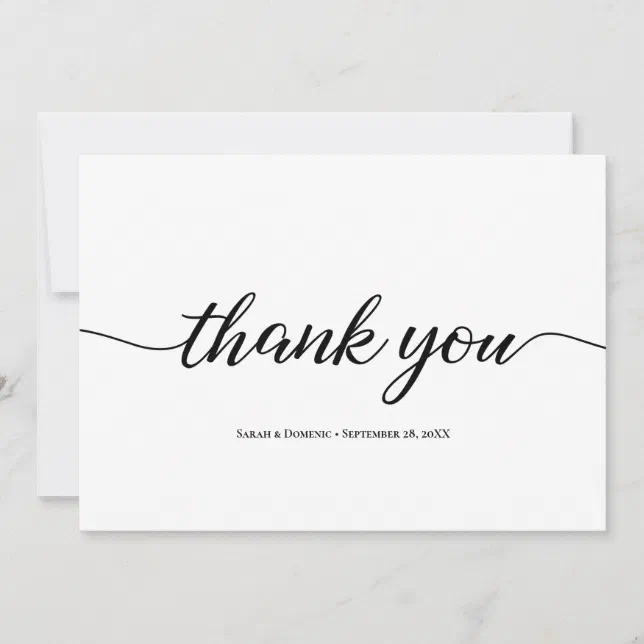 Simple Minimalist Wedding Thank You | Zazzle