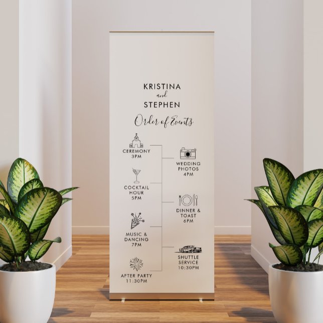 Simple Minimalist Wedding Timeline Retractable Banner (Creator Uploaded)